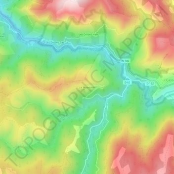 Topografische Karte Le Majistavol, Höhe, Relief