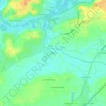 Topografische Karte L'Illeau, Höhe, Relief