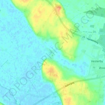 Topografische Karte Hunstrup, Höhe, Relief