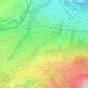 Topografische Karte Les Crys, Höhe, Relief