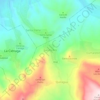 Topografische Karte San Pedro, Höhe, Relief