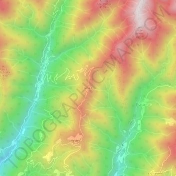 Topografische Karte Renaio, Höhe, Relief