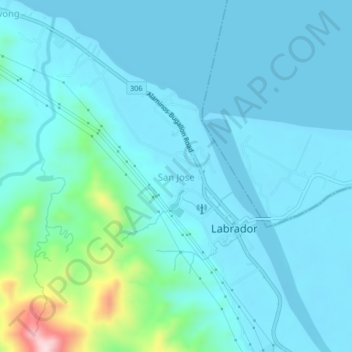 Topografische Karte San Jose, Höhe, Relief