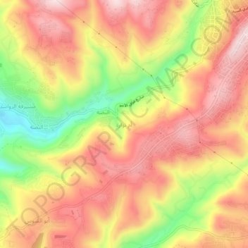 Topografische Karte Um Nuwwarah, Höhe, Relief
