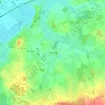 Topografische Karte La Foucherie, Höhe, Relief