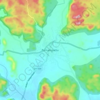 Topografische Karte Pernampattu, Höhe, Relief