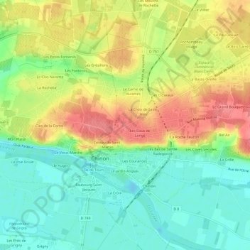 Topografische Karte Saint-Jean, Höhe, Relief