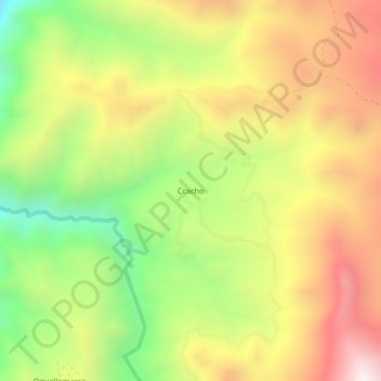 Topografische Karte Ccacho, Höhe, Relief