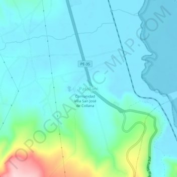 Topografische Karte Patallani, Höhe, Relief
