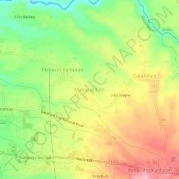 Topografische Karte Mahacot East, Höhe, Relief
