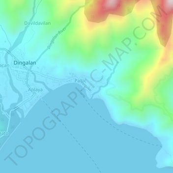 Topografische Karte Paltic, Höhe, Relief