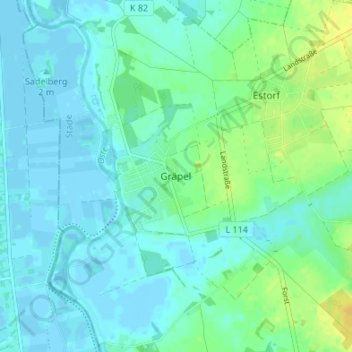 Topografische Karte Gräpel, Höhe, Relief