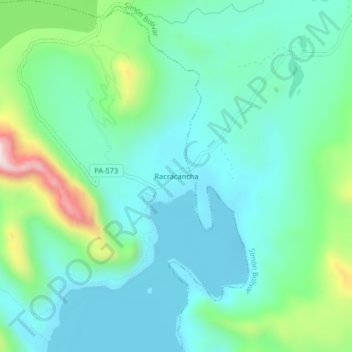 Topografische Karte Racracancha, Höhe, Relief