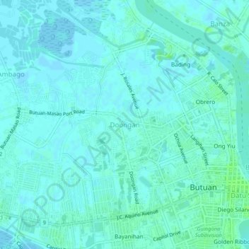 Topografische Karte Doongan, Höhe, Relief