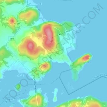 Topografische Karte Bergeln, Höhe, Relief