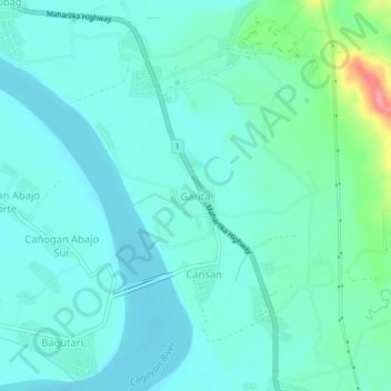 Topografische Karte Garita, Höhe, Relief
