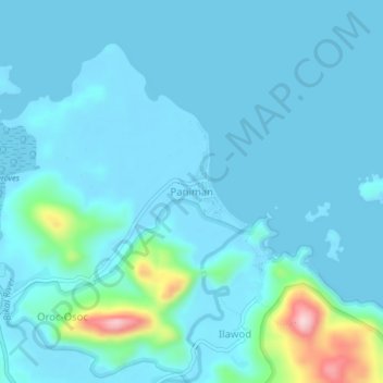 Topografische Karte Paniman, Höhe, Relief