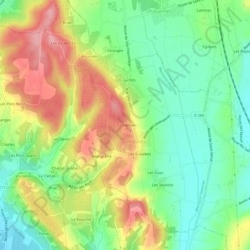 Topografische Karte Le Château, Höhe, Relief