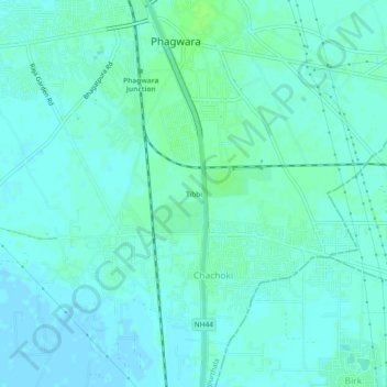 Topografische Karte Tibbi, Höhe, Relief