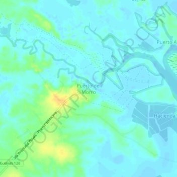 Topografische Karte Puerto del Morro, Höhe, Relief