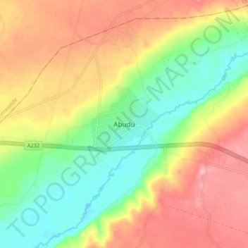 Topografische Karte Abudu, Höhe, Relief