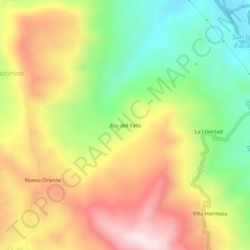 Topografische Karte Rey del Valle, Höhe, Relief