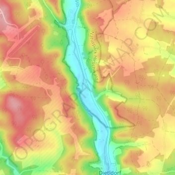 Topografische Karte Pettenhof, Höhe, Relief
