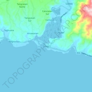 Topografische Karte Loay, Höhe, Relief