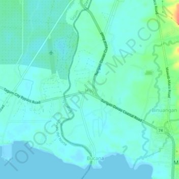 Topografische Karte Hijo, Höhe, Relief