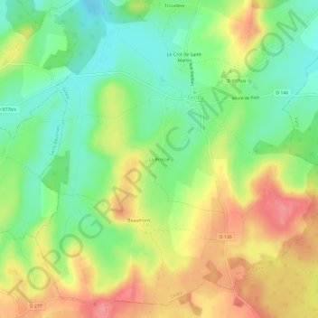 Topografische Karte La Brosse, Höhe, Relief
