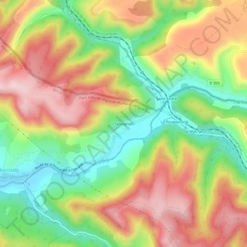 Topografische Karte Salvagnac, Höhe, Relief