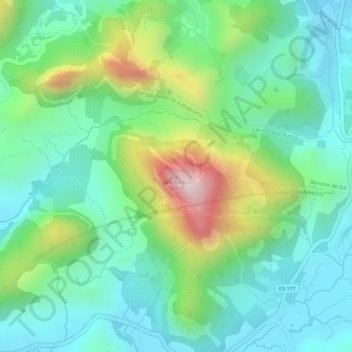 Topografische Karte Bela Aurora, Höhe, Relief