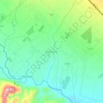 Topografische Karte Bentung, Höhe, Relief