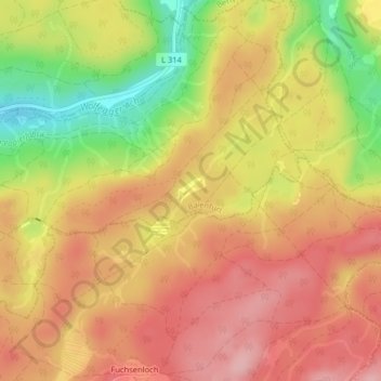 Topografische Karte Altdorfer Wald, Höhe, Relief