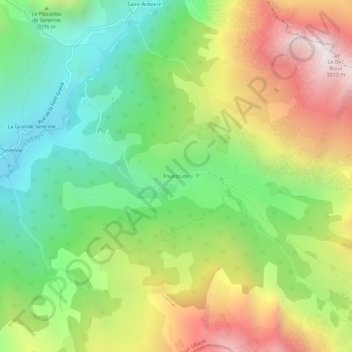 Topografische Karte Fouillouse, Höhe, Relief