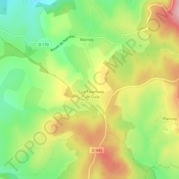 Topografische Karte Cusy, Höhe, Relief