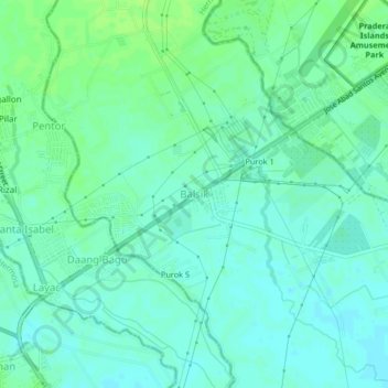 Topografische Karte Balsik, Höhe, Relief