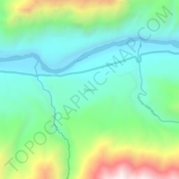 Topografische Karte Gunar, Höhe, Relief