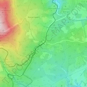 Topografische Karte Drei Annen Hohne, Höhe, Relief