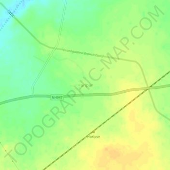 Topografische Karte Haripar, Höhe, Relief