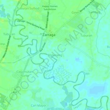 Topografische Karte Malunang, Höhe, Relief