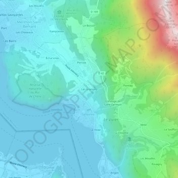 Topografische Karte Les Granges, Höhe, Relief