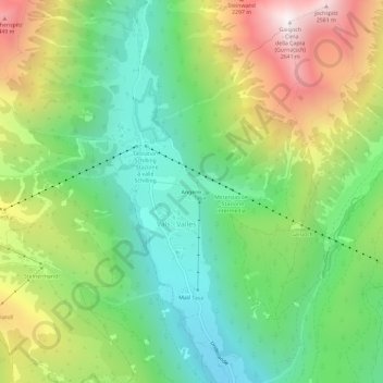 Topografische Karte Angerer, Höhe, Relief