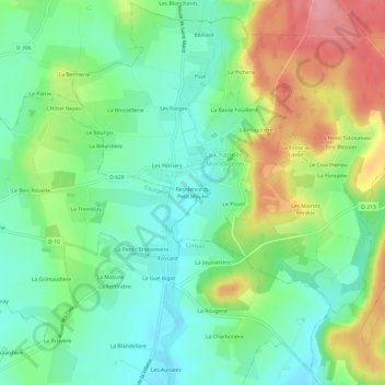 Topografische Karte Résidence du Petit Moulin, Höhe, Relief