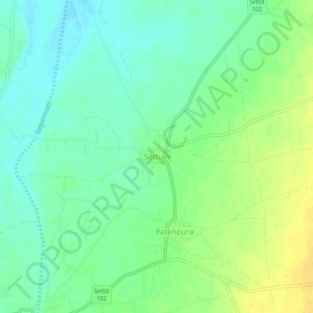 Topografische Karte Sethan, Höhe, Relief