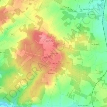 Topografische Karte La Braudière, Höhe, Relief