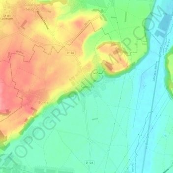 Topografische Karte Satolas, Höhe, Relief