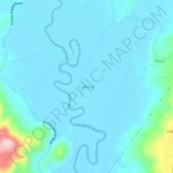 Topografische Karte Lobing, Höhe, Relief
