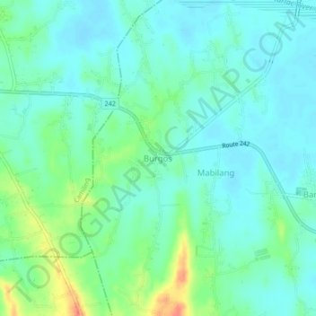 Topografische Karte Burgos, Höhe, Relief