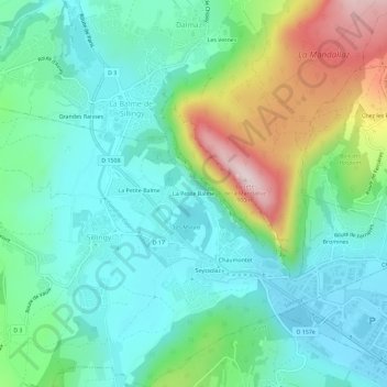 Topografische Karte La Petite Balme, Höhe, Relief